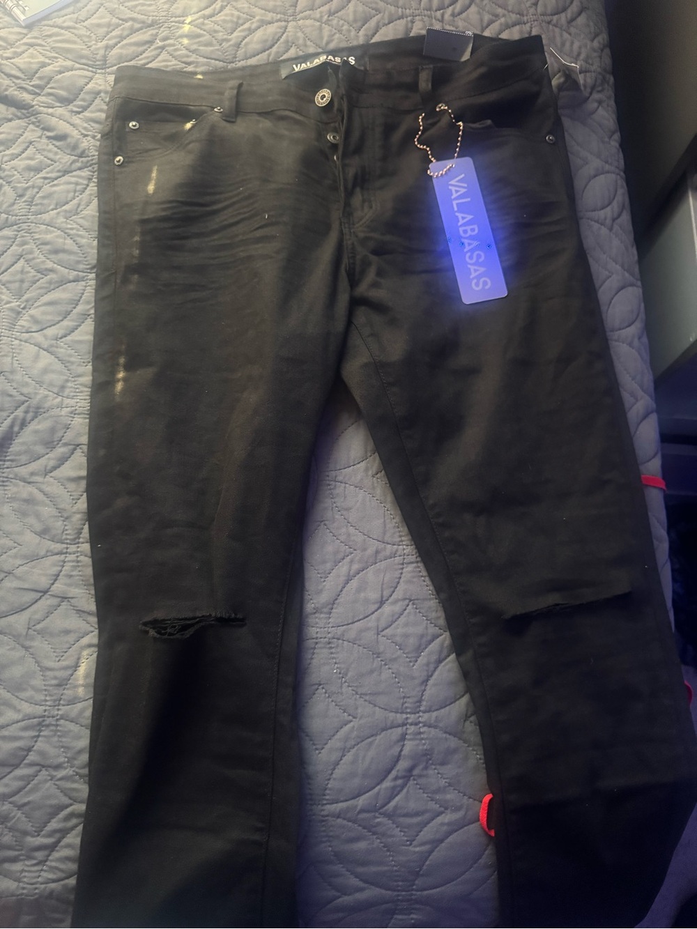 VALABASAS Men’s Black Skinny Distressed Jeans